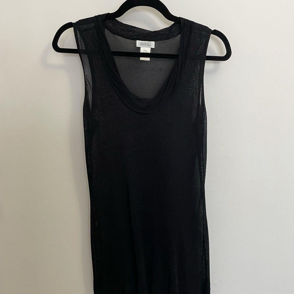 Barneys New York Black Sheer Blouse